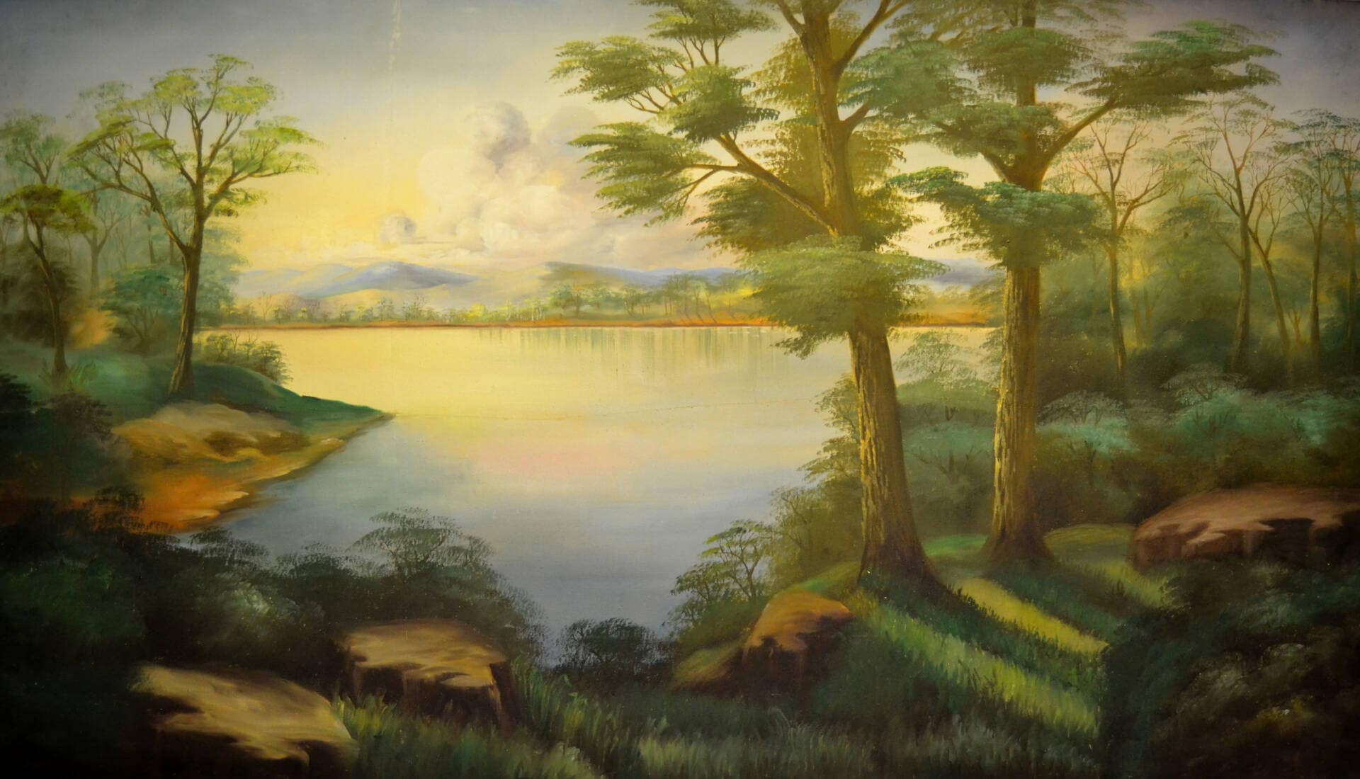 Oil painting gifted to Rawls Baptist Church by the Cotton family in 1950, representing the congregation’s faith and generosity.