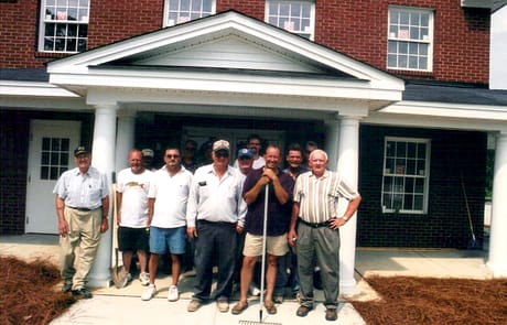 Completion Day Crew, 2005 Alternate group photo of Rawls Baptist Church members gathered in front of the newly completed 2005 addition.