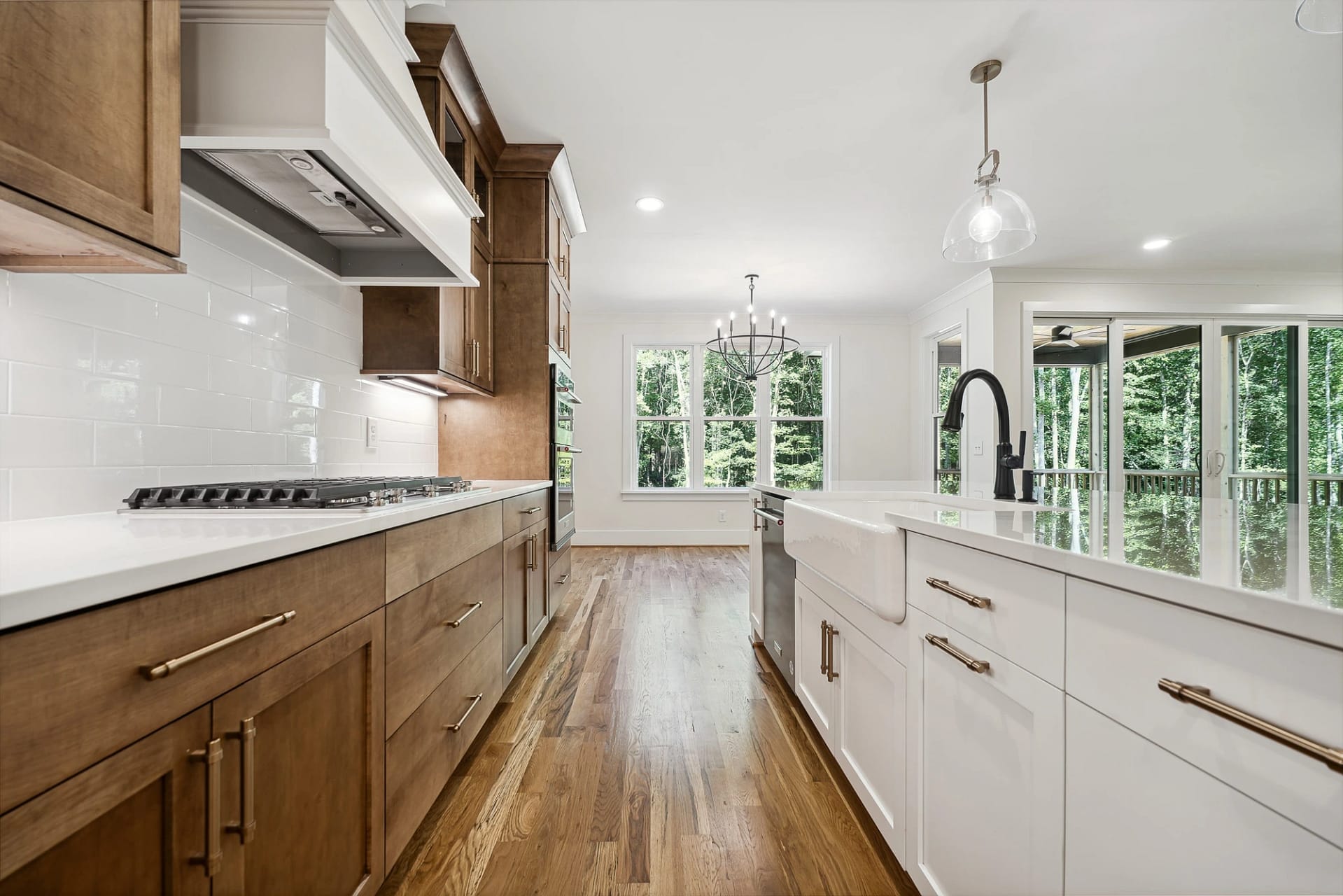 Custom kitchen cabinetry and countertops in a Holly Springs new construction home