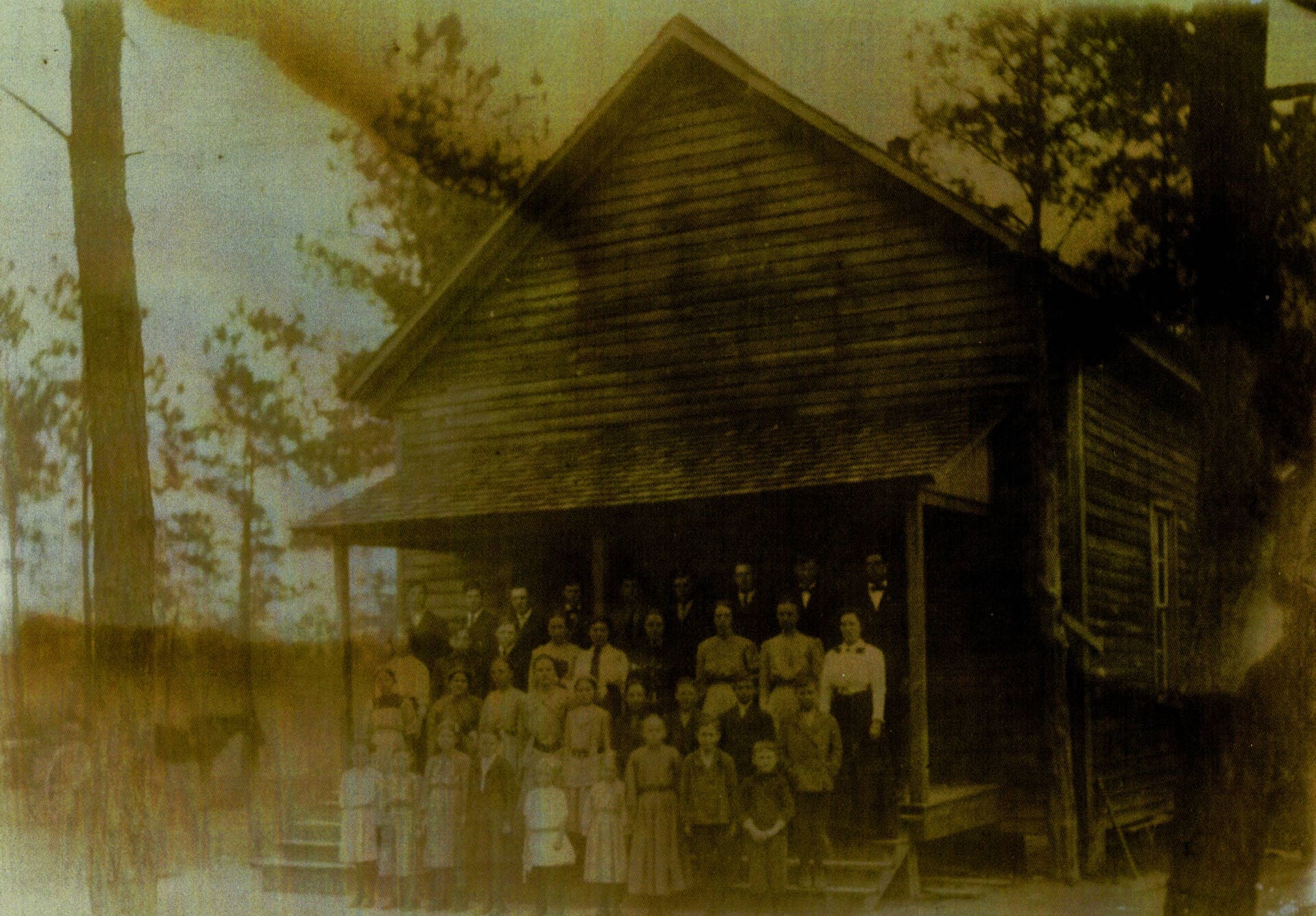 The original Rawls House built in 1908 on the site where Rawls Baptist Church in Fuquay-Varina NC would later stand.