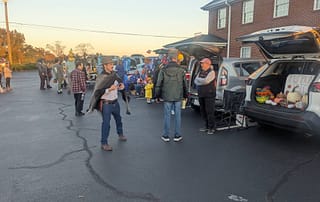 rawls_trunk_or_treat_2025_5 Rawls Baptist Church Family Fall Fest Trunk or Treat Photo of Gathered Crowd and Trunks