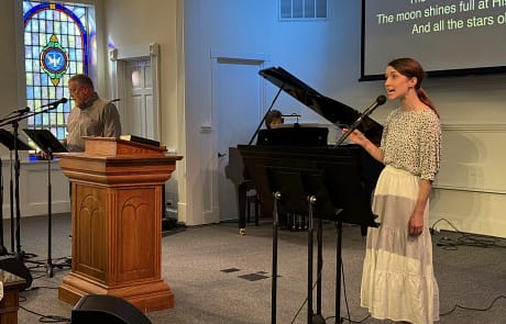 susanna_and_mike Susanna and Mike on Sunday morning with the Praise team at Rawls Baptist Church