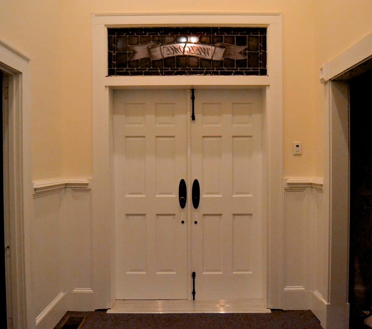 Inner Sanctuary Door After Renovation (2014) Interior doorway of Rawls Baptist Church following the 2013 sanctuary renovation, highlighting the refreshed interior design.
