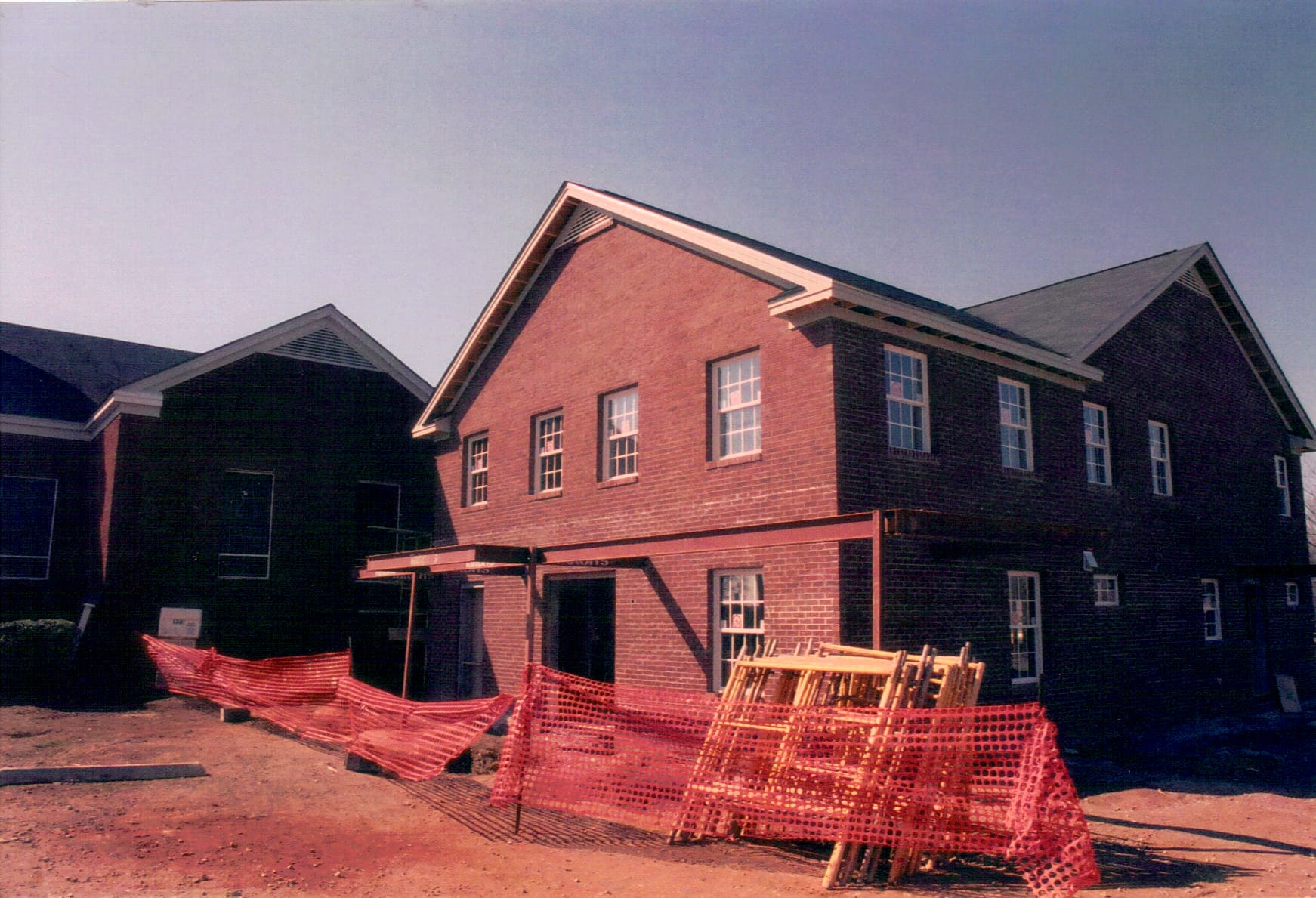 Brickwork Nears Completion, 2005 The new two-story addition at Rawls Baptist Church showing exterior brickwork nearing completion, with details closely matching the original sanctuary.