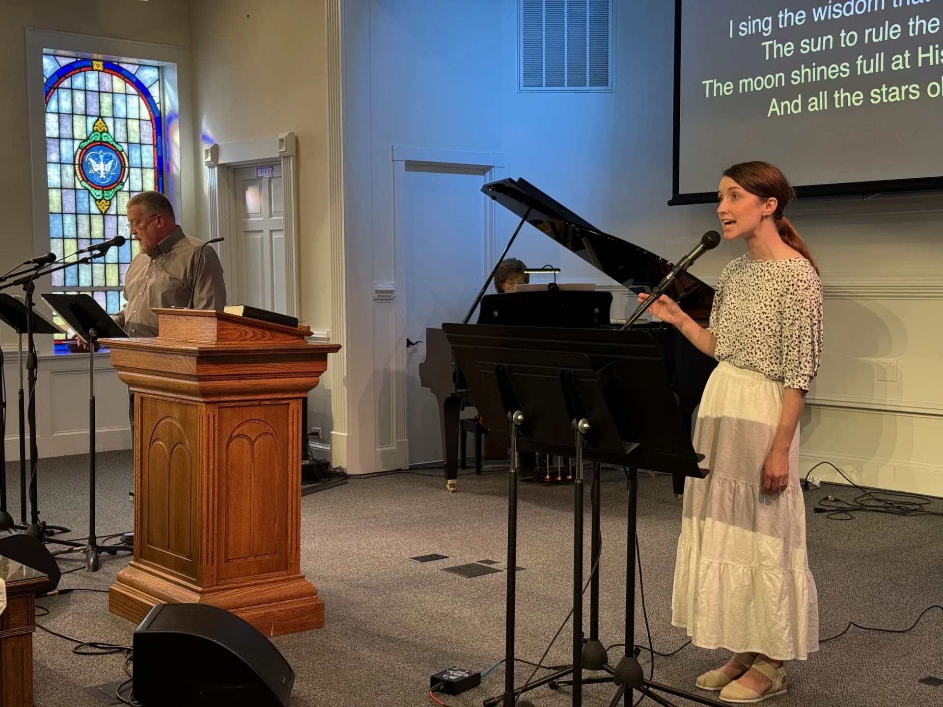 Susanna and Mike on Sunday morning with the Praise team at Rawls Baptist Church