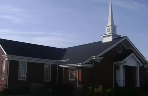 Baptist Grove Church Exterior Shot while very sunny.