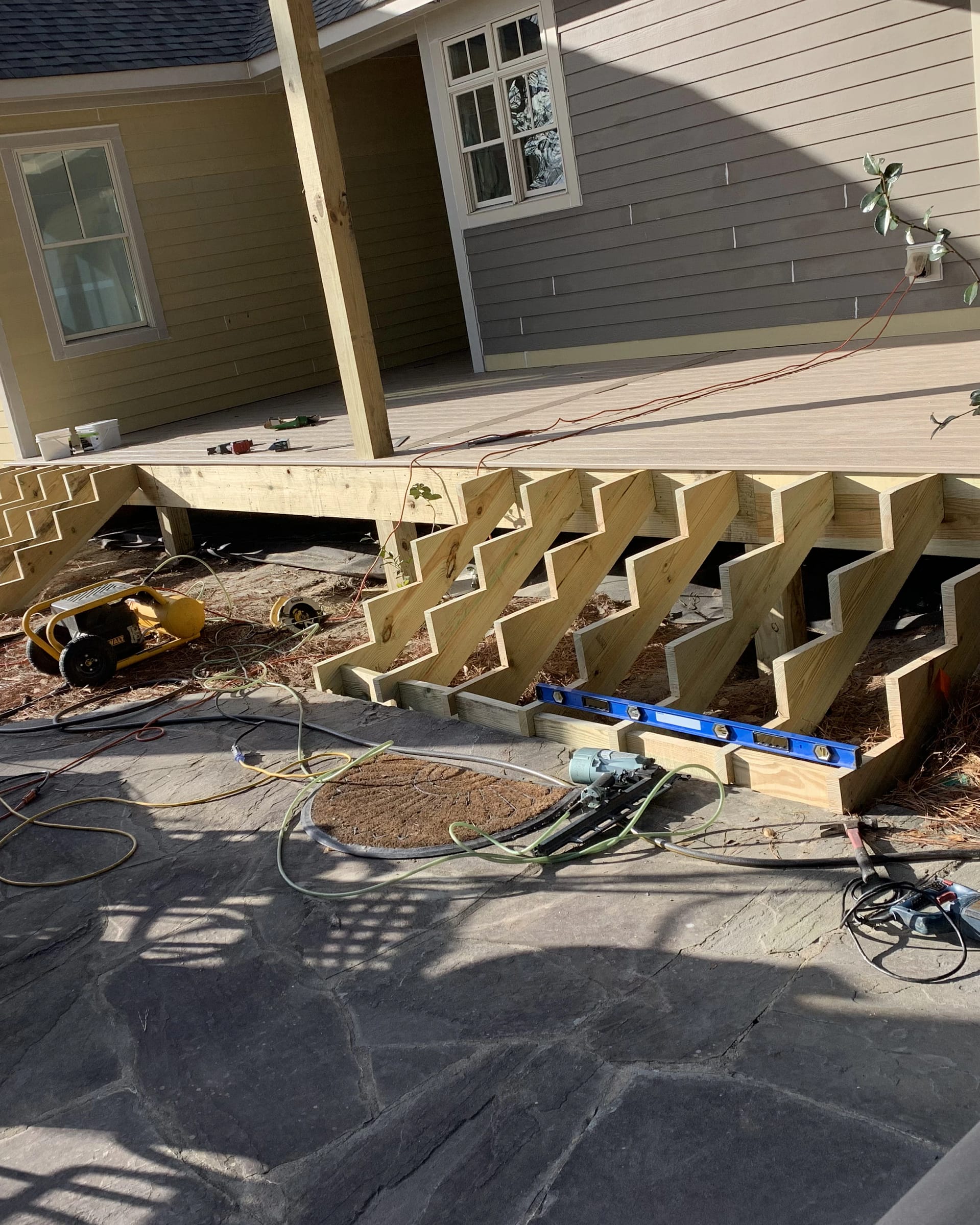 Front Porch Stair Framing Work in Progress