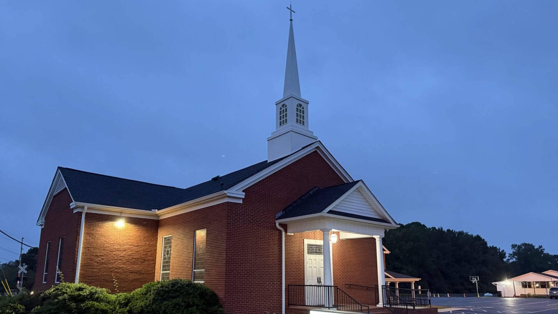 Rawls Baptist Church in Evening