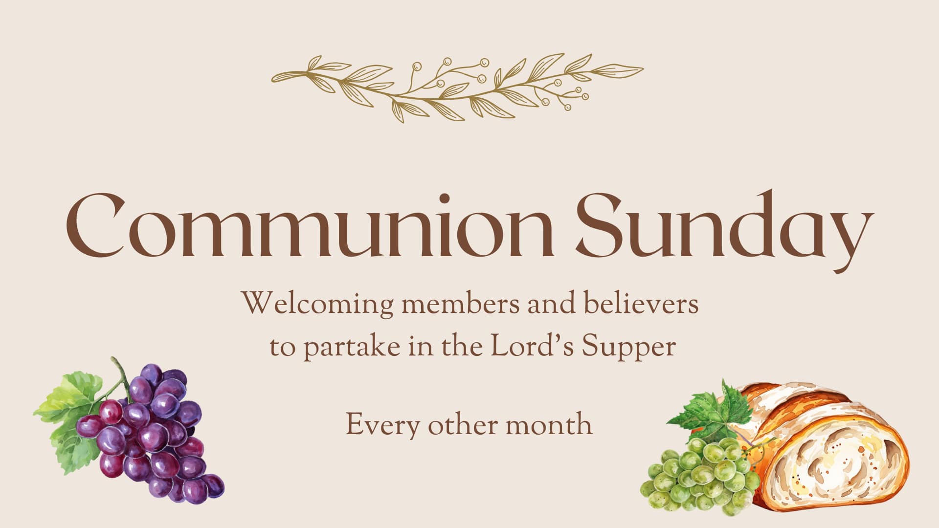 Communion Sunday Banner Invitation - Rawls Baptist Church