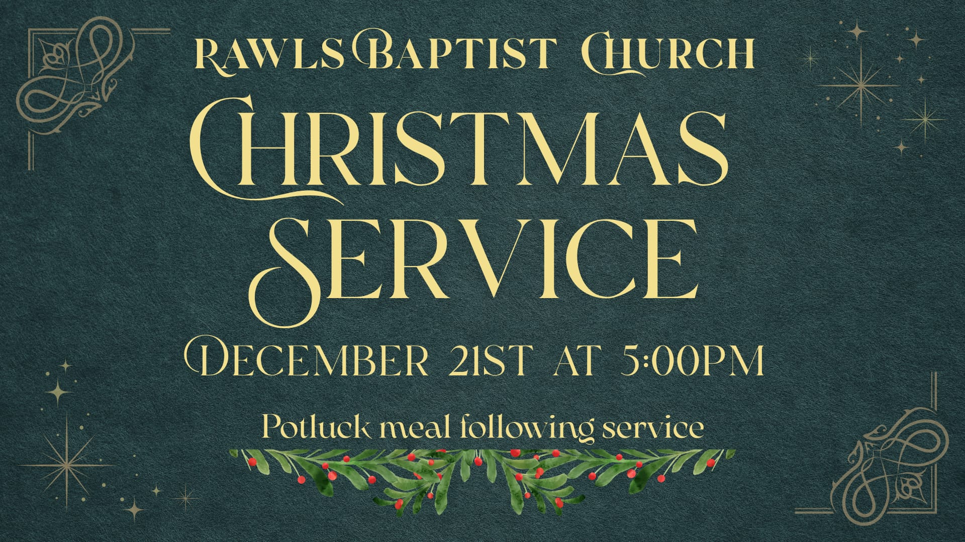 Rawls Baptist Church Christmas Service Logo Fuquay-Varina, NC