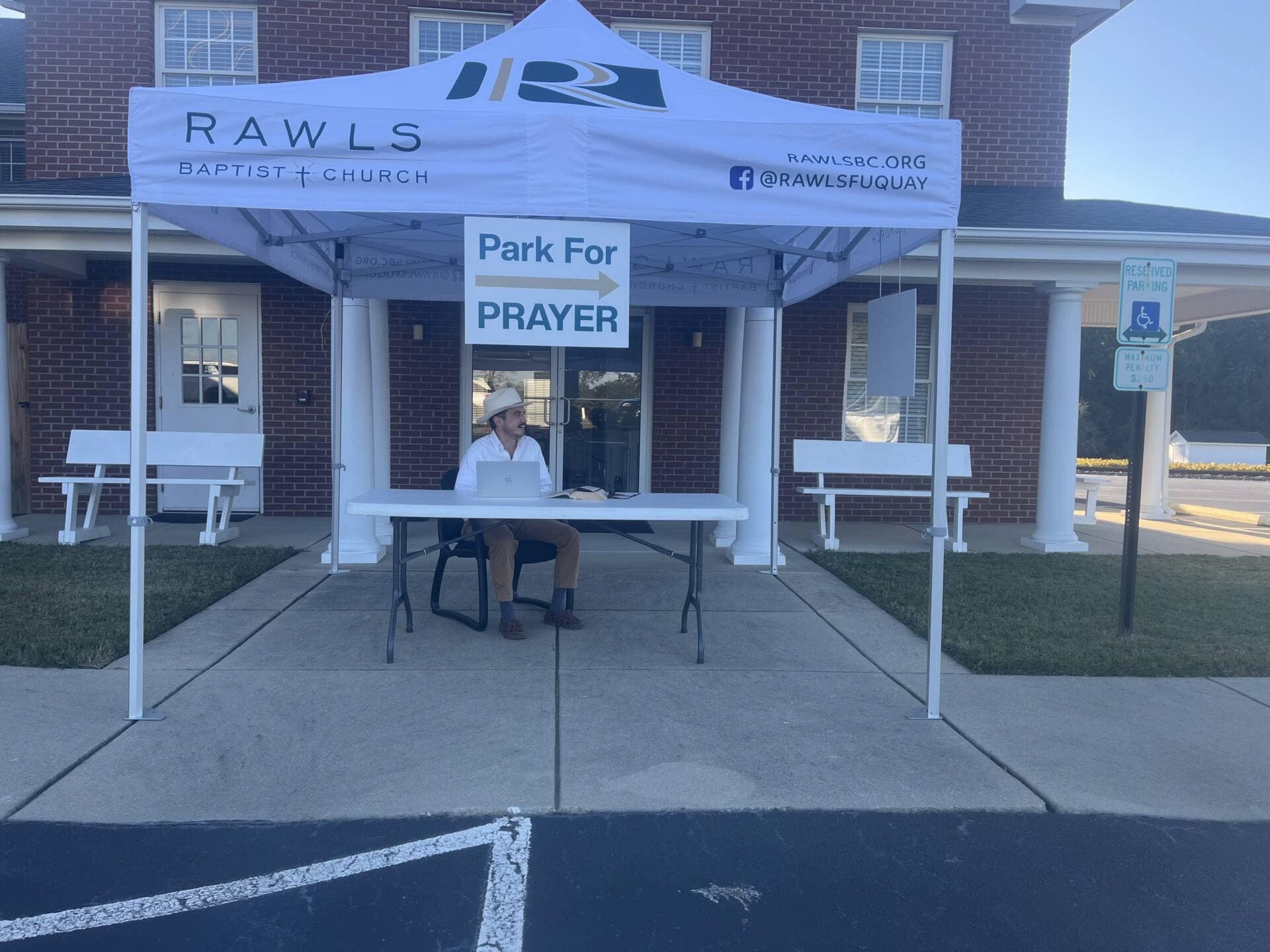 Rawls Baptist Church Park for Prayer Tent with Brandon Gaster