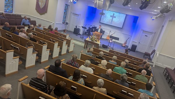 Rawls Baptist Church congregation gathered in worship