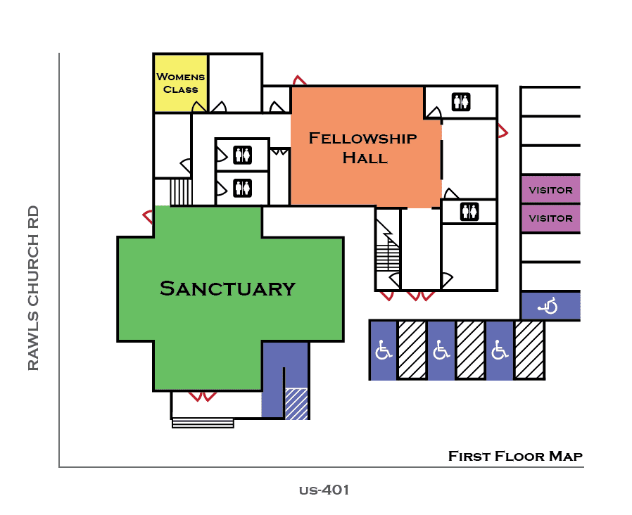 church_map_first-01 Rawls Baptist Church First Floor Layout